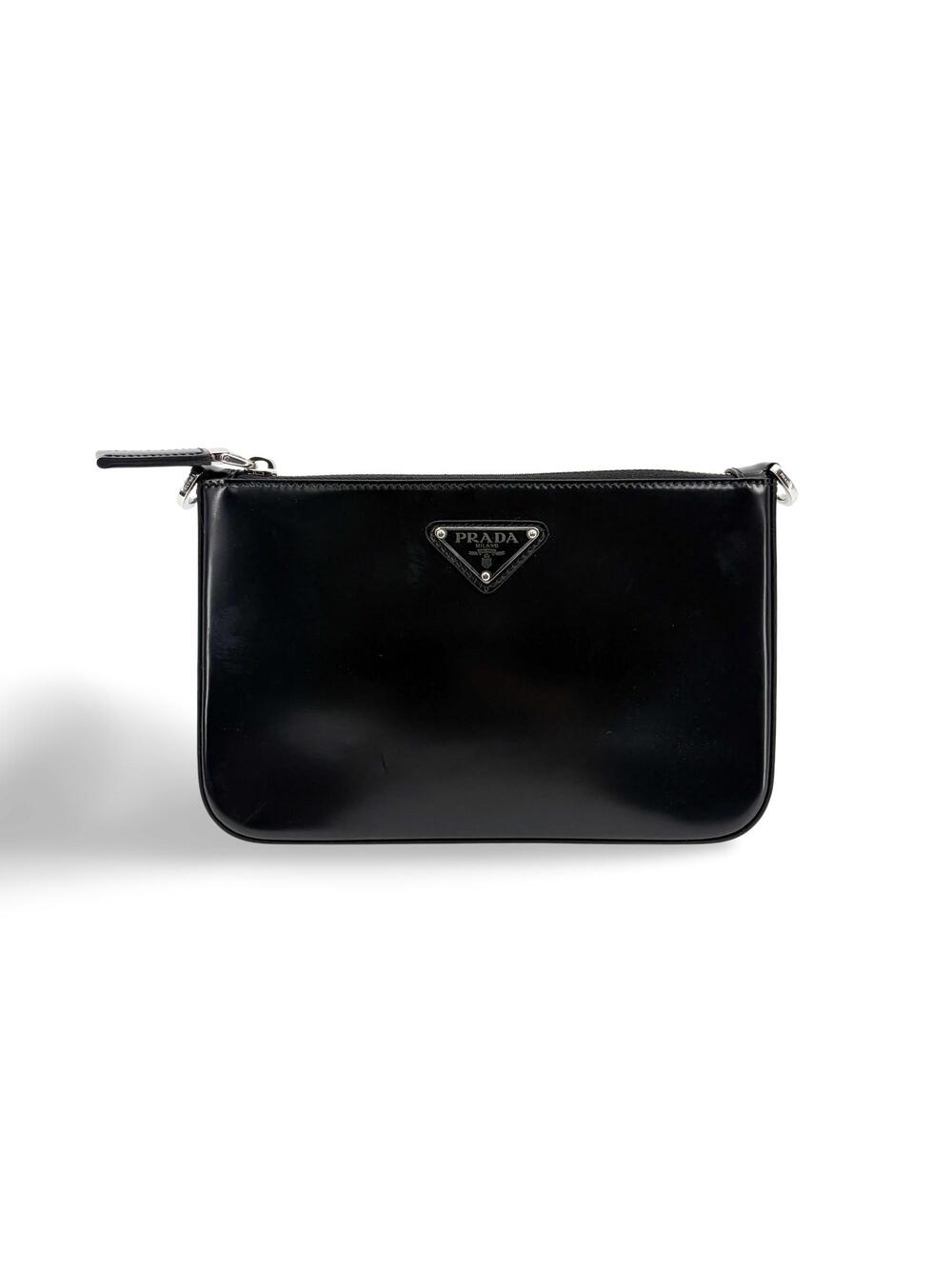 Prada Brushed Leather Triangle Logo #364071P77B